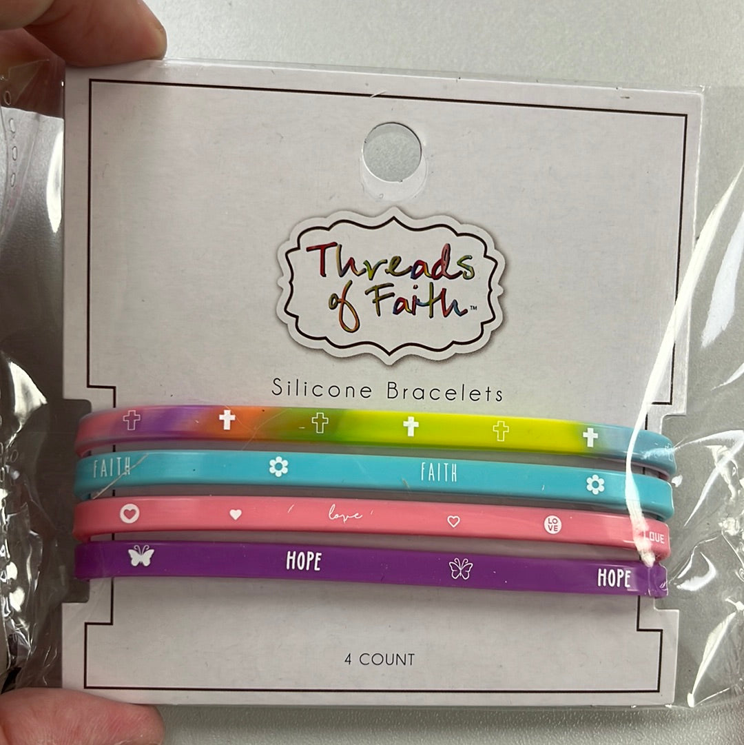 Threads of Faith silicone bracelets set