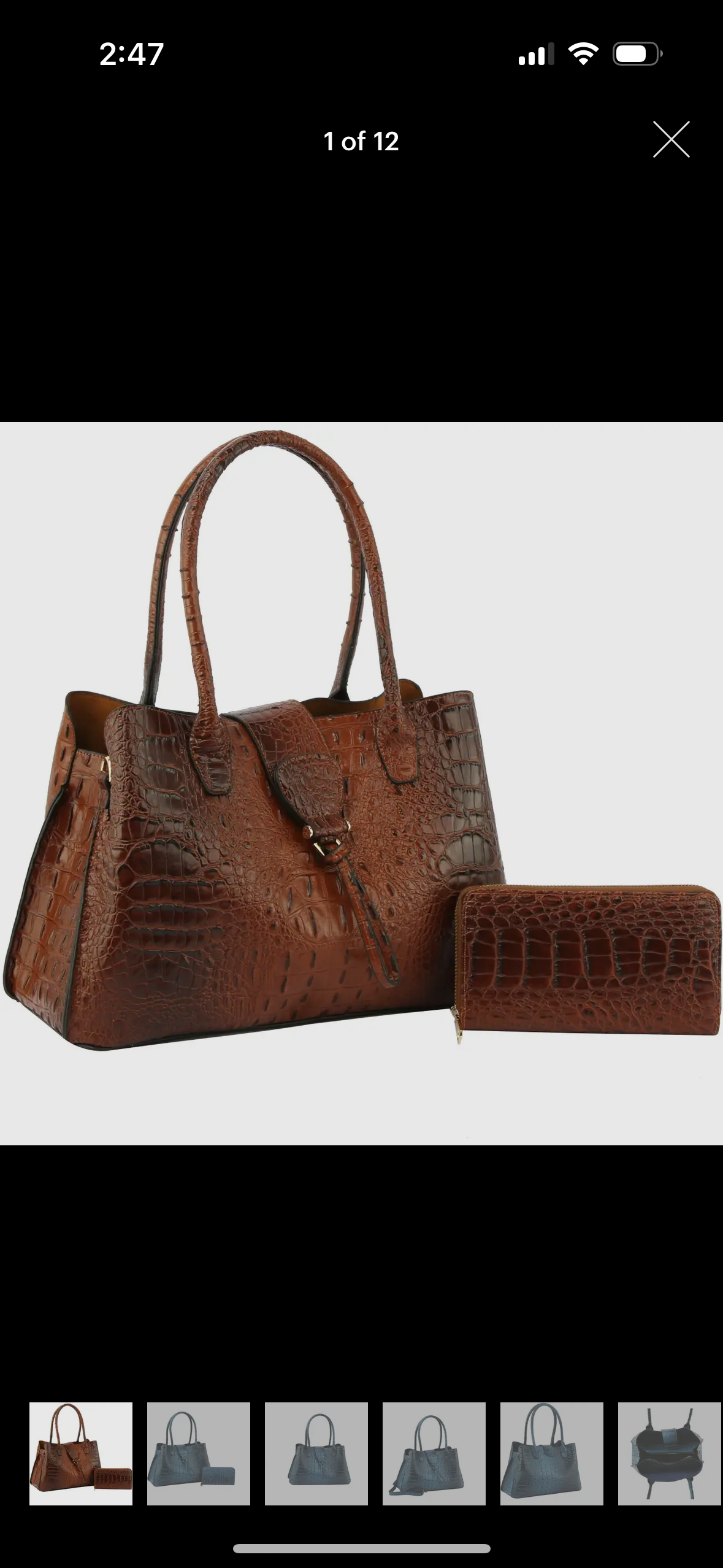 Satchel Purse Top Handle Croc Shoulder Bag