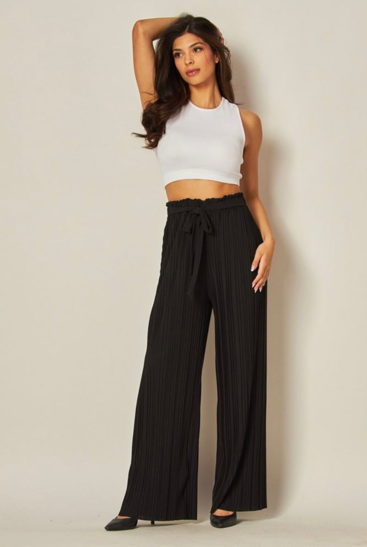 Tie Front Pleated Pant