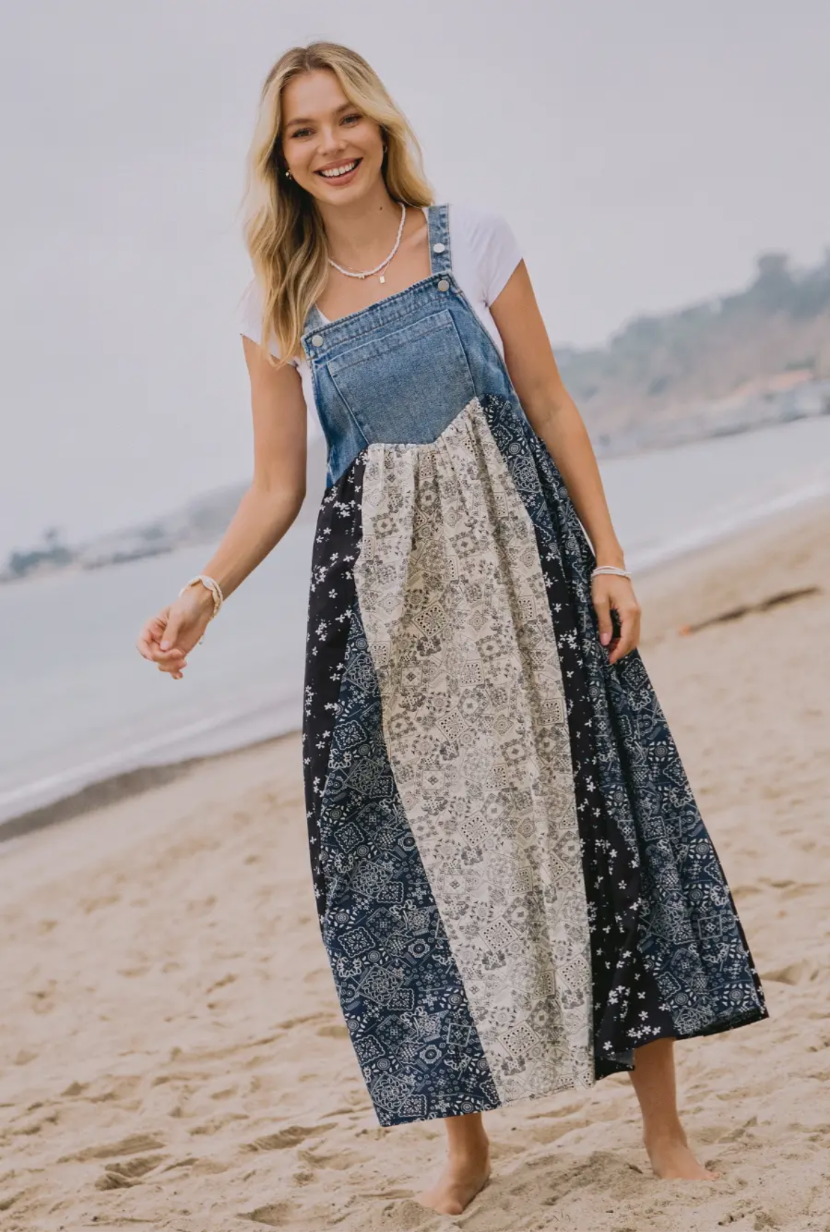 Oddi Washed Denim Top Overall Dress