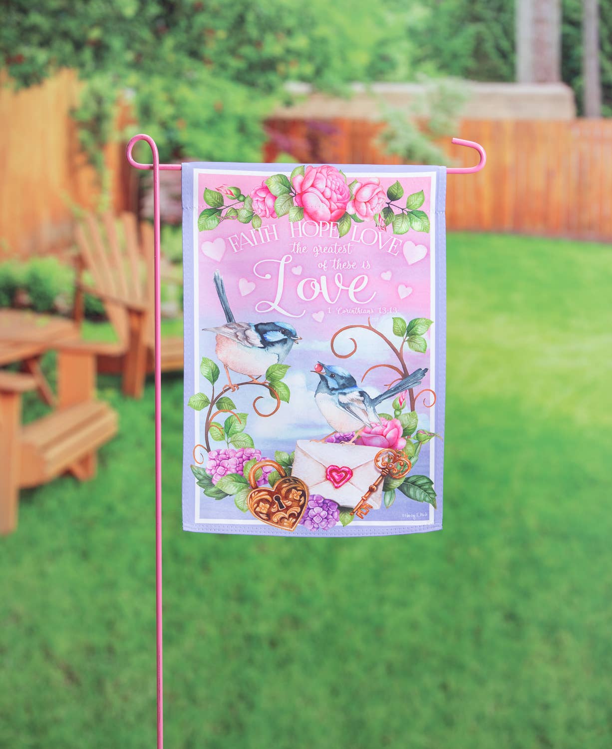 Love Inspiration Flag Suede Garden Flag
