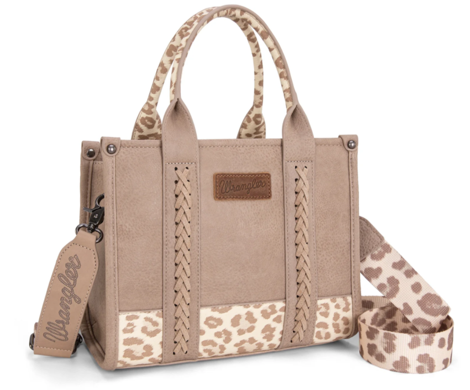 Wrangler Leopard Print Concealed Carry Tote/Crossbody