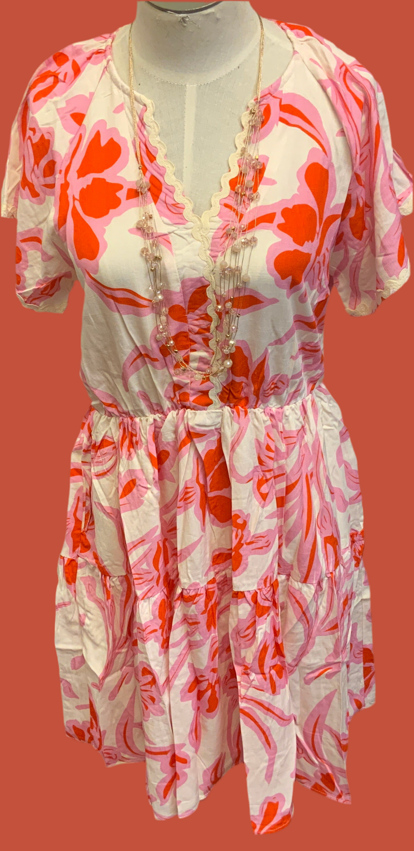 Grace+Emma Scallop Trim floral dress