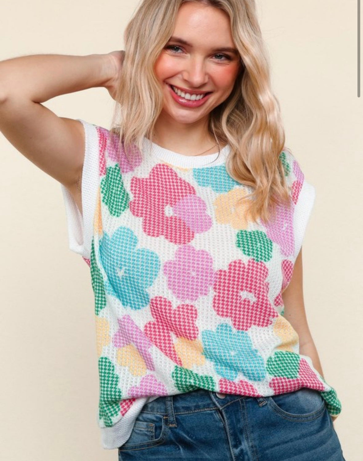 Haptics Dolman Floral Sleeveless Top