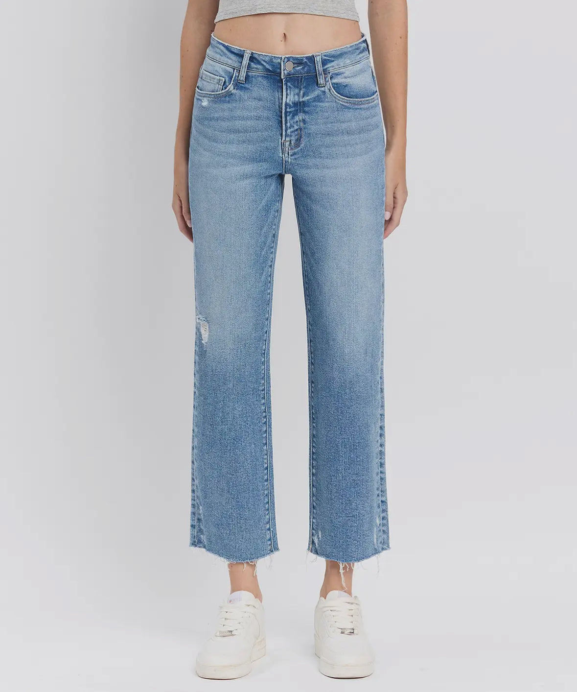 Flying Monkey High Rise Ankle Straight Jeans Sweet Time