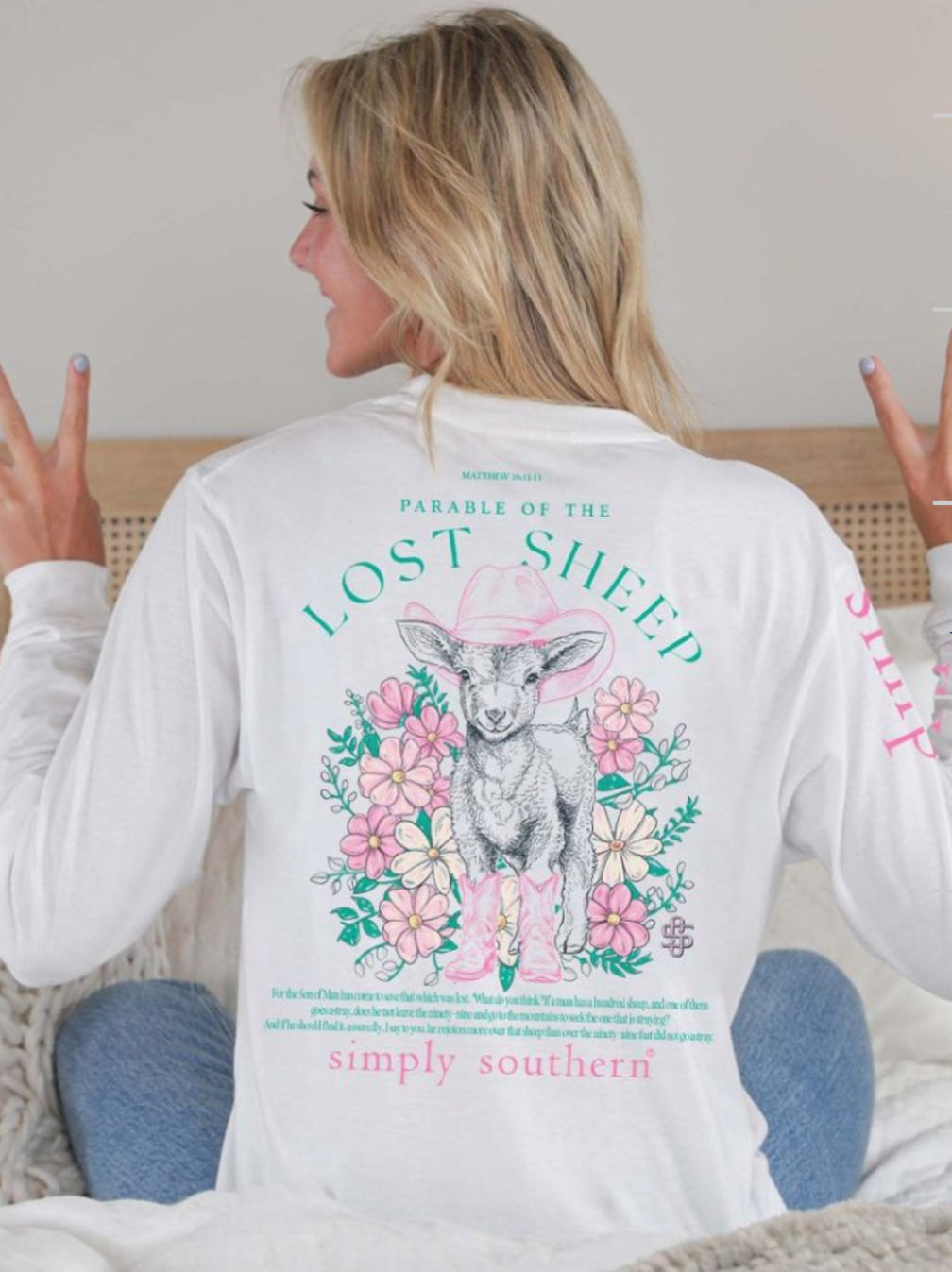 Simply Southern White Sheep Long Sleeve