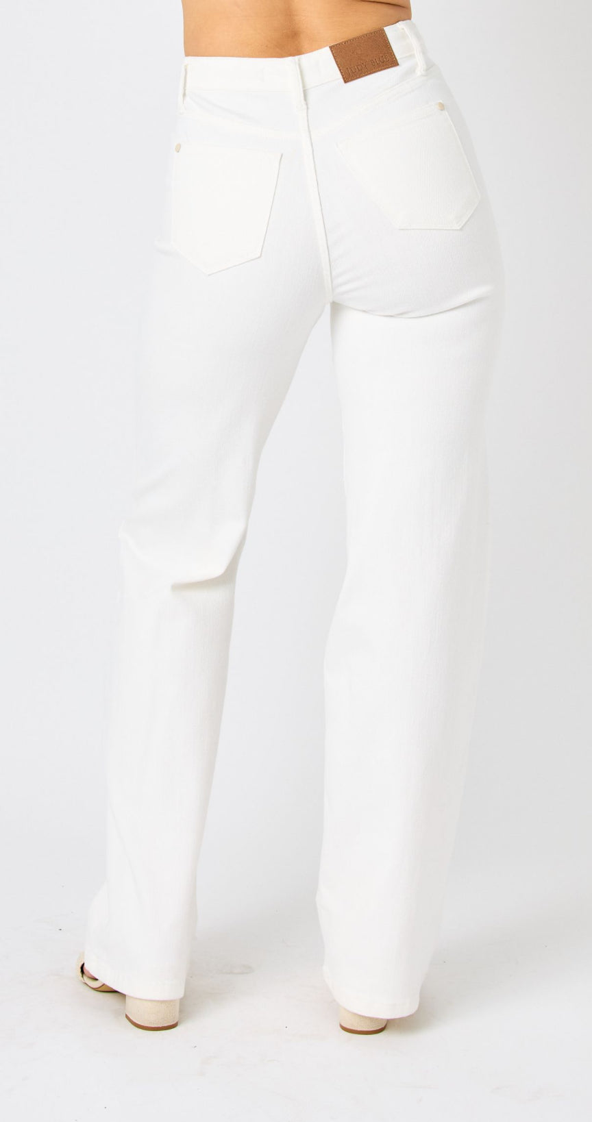 Judy Blue High Waisted Braided Detail White Plus Size