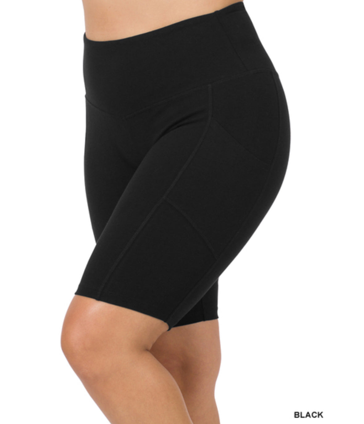 Zenana Cotton Biker Shorts w/Pockets