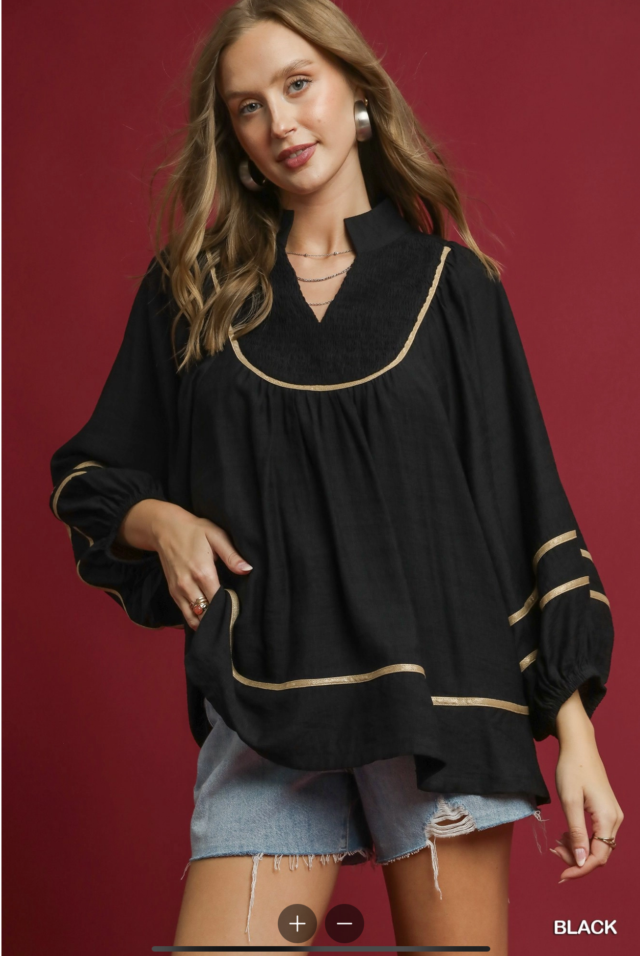 Umgee Boho Peasent Blouse