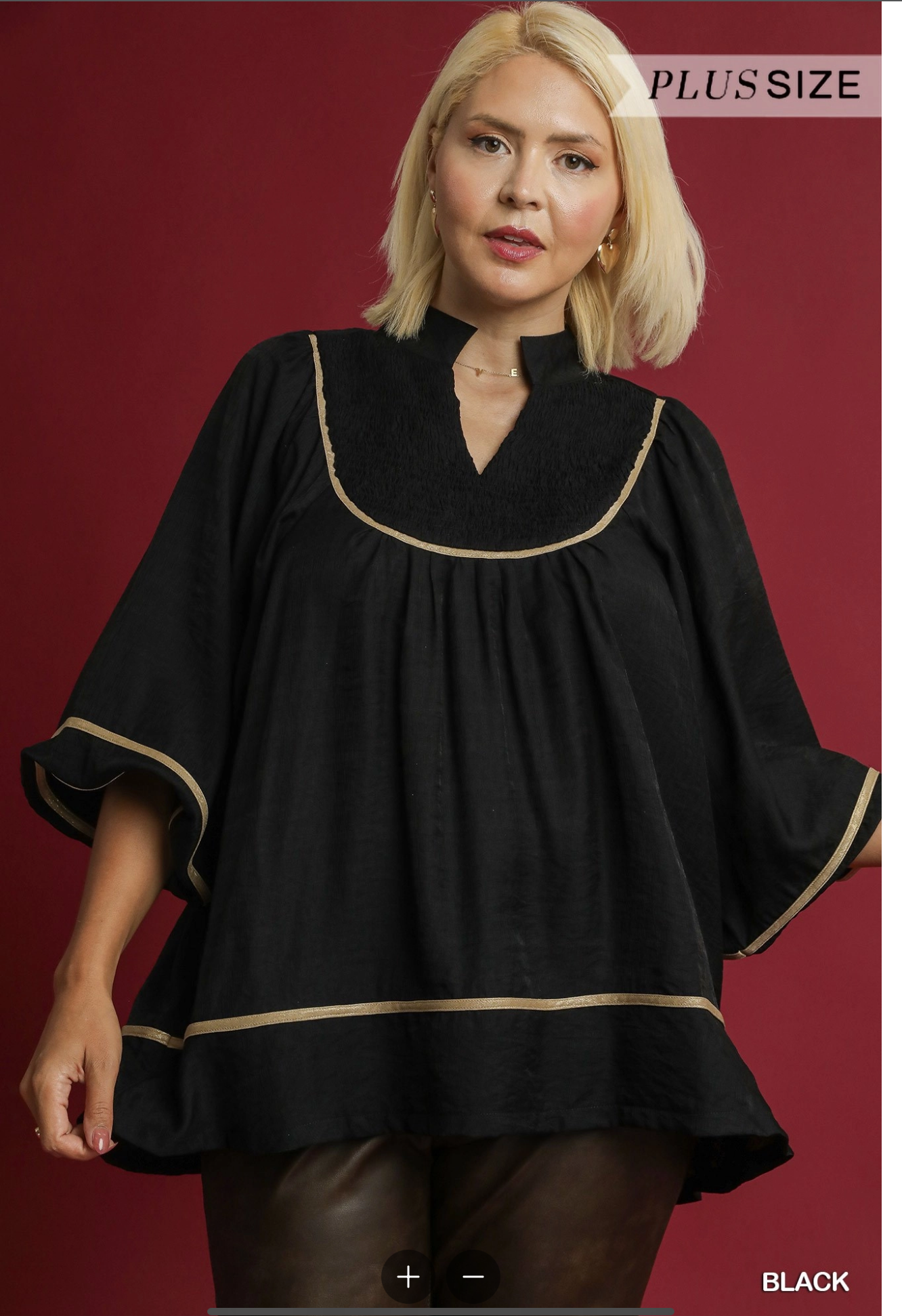 Umgee BOHO Plus Peasant Blouse