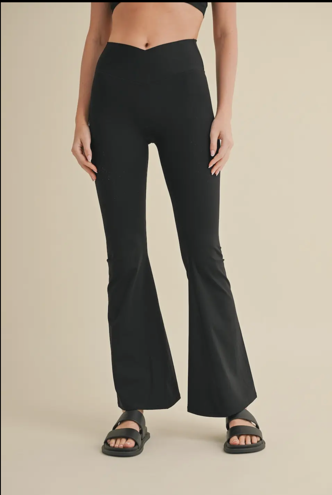 High waisted Crossover Flare Leggings