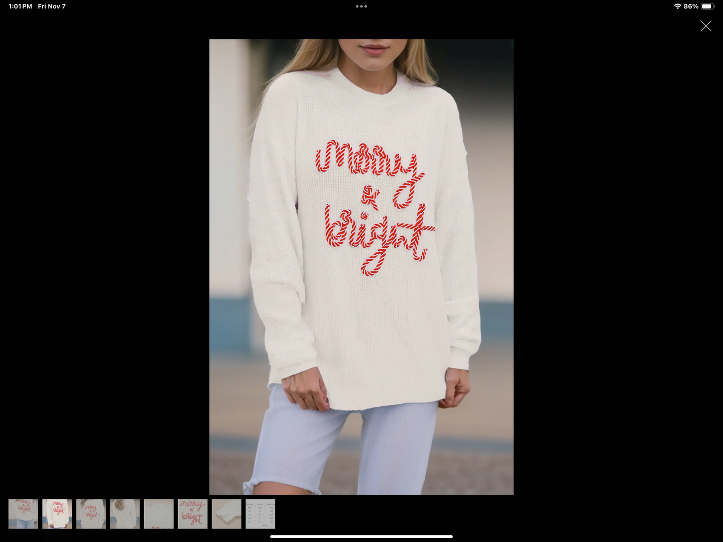 Lovesoft Merry Bright Letter Christmas Sweater