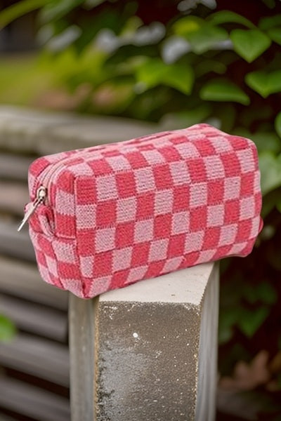 ZENANA CHECKERED MAKEUP COSMETIC POUCH BAG