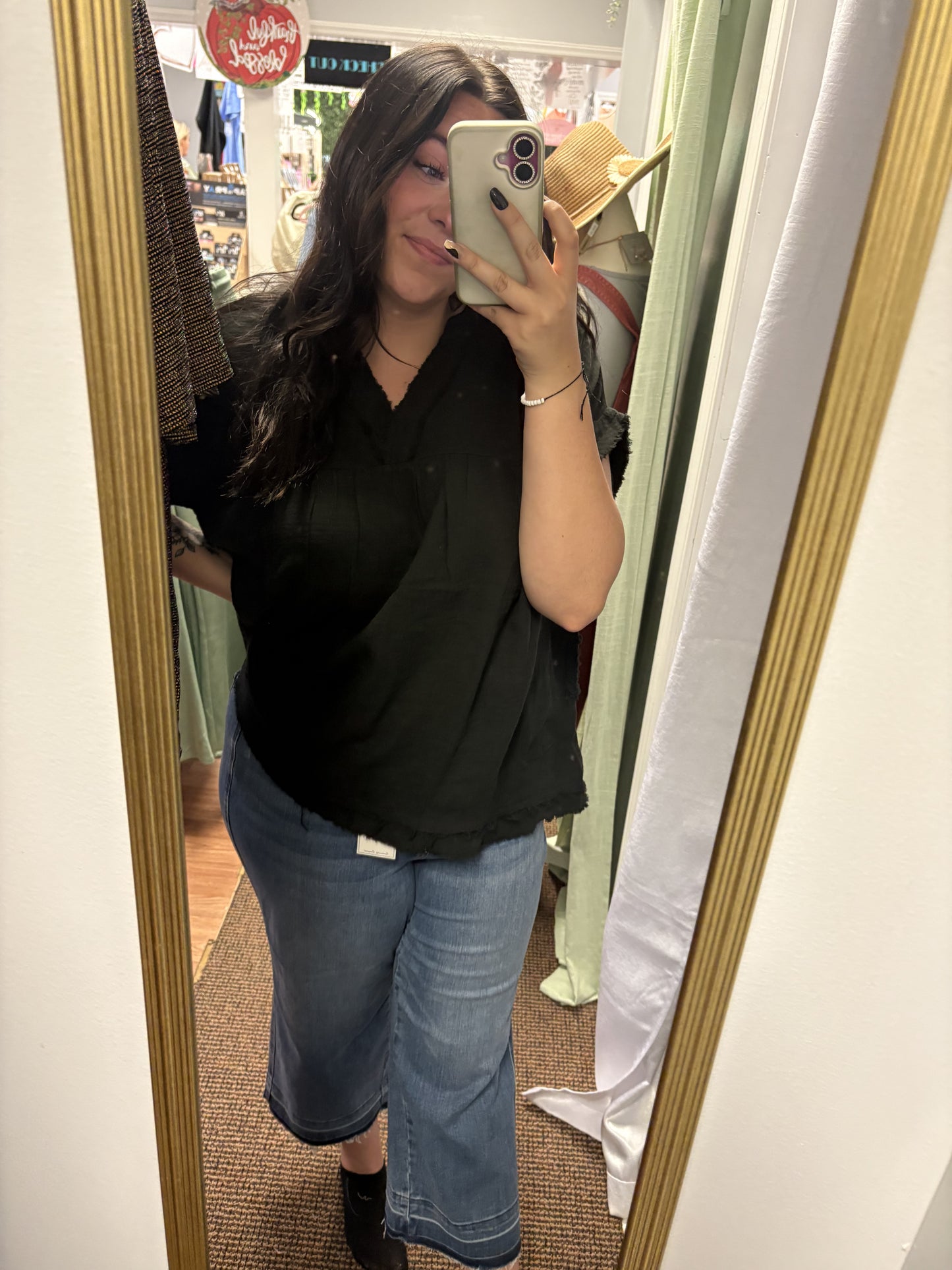 Judy Blue Tummy Control Release Hem Crop Wide