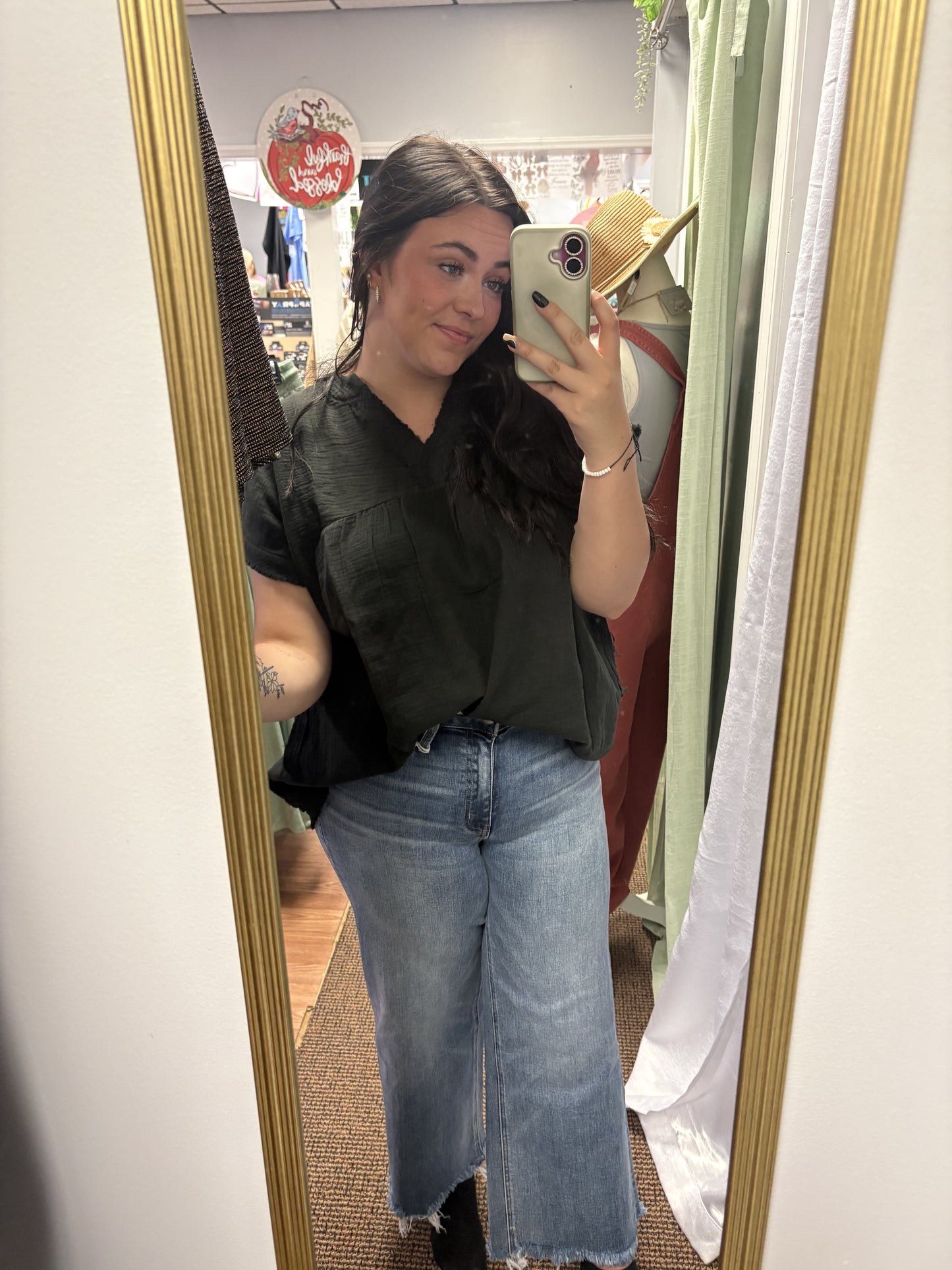 Flying Monkey High Rise Crop Wide Leg Jeans