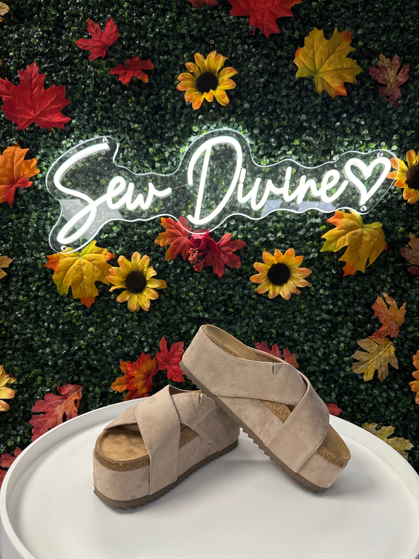 Corky Don’t Cross Me Sand Faux Suede