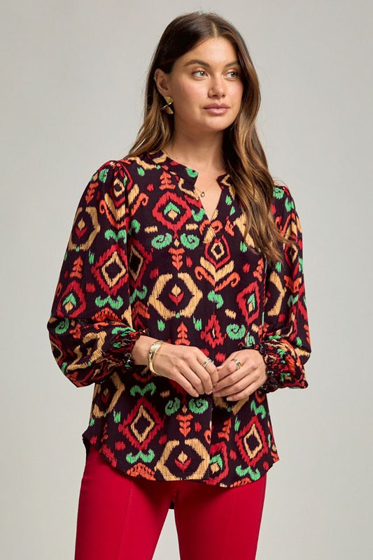 Dear Scarlett LizSmock Wine Top