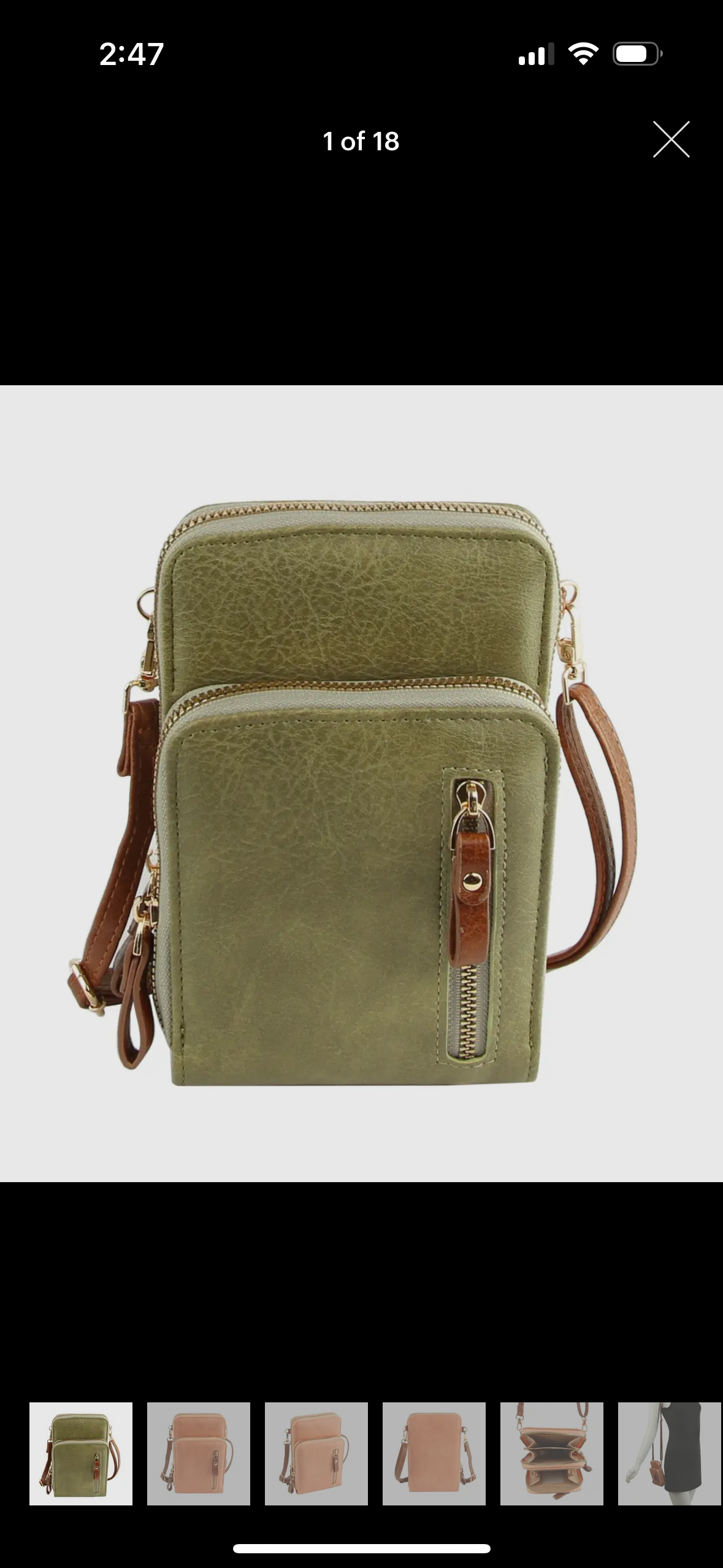 Multi Pocket Cell Phone Crossbody Bag