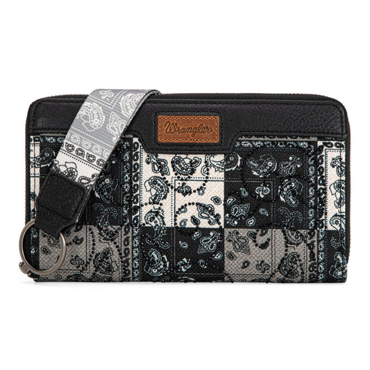 Wrangler Bandana Paisley Print Wallet -Black