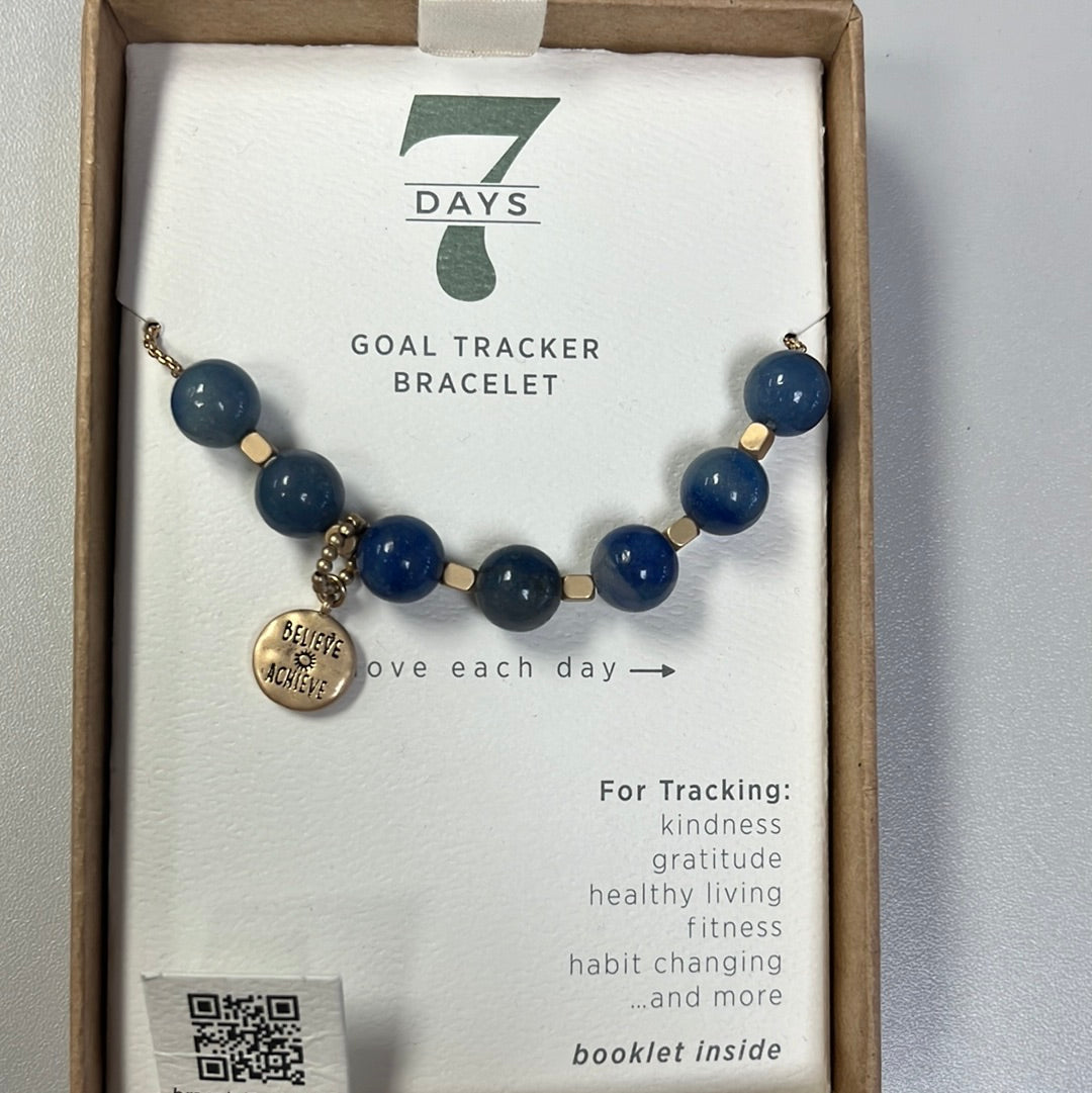 Demdaco 7 day tracker bracelet - indigo & gold