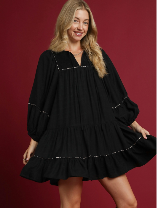 Umgee Plus Tiered Long Sleeve Tunic
