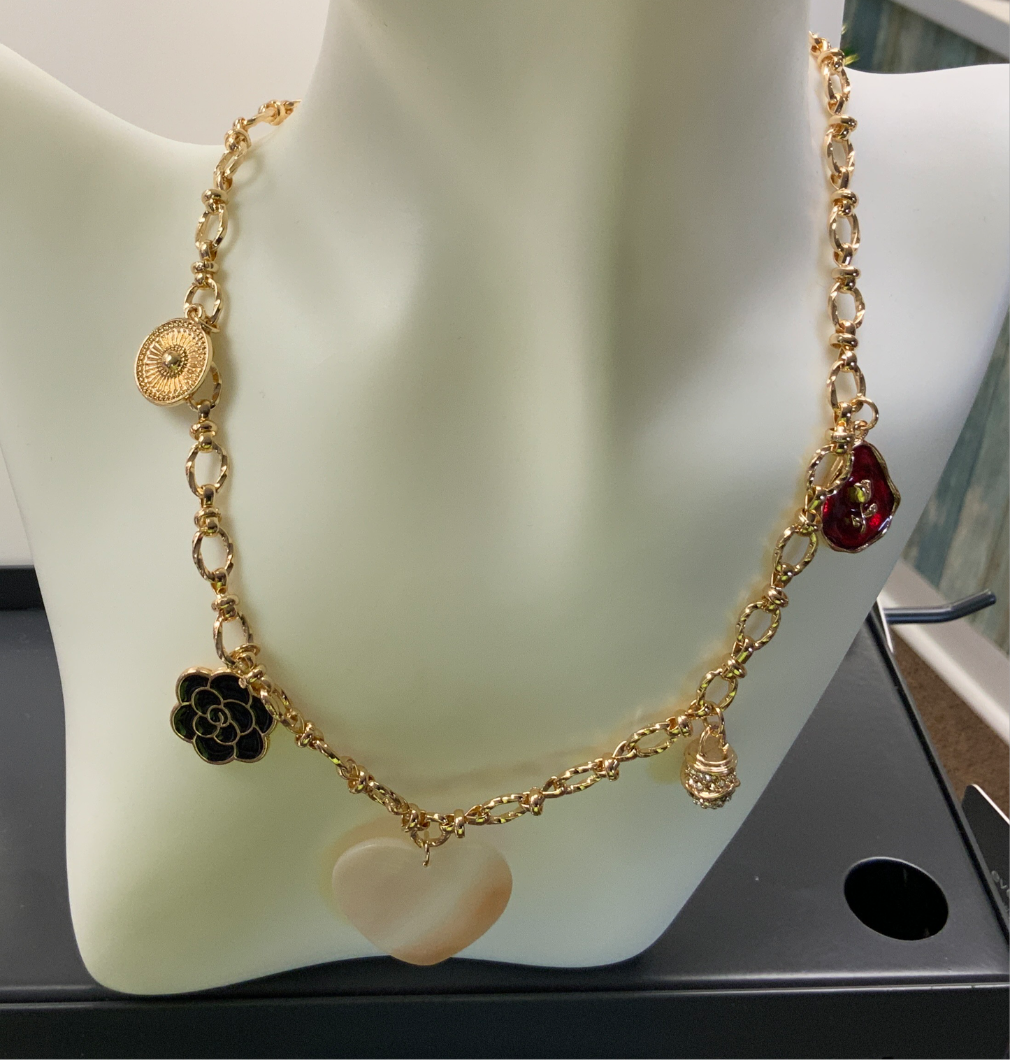 My Girl in LA Heart and Rose Necklace