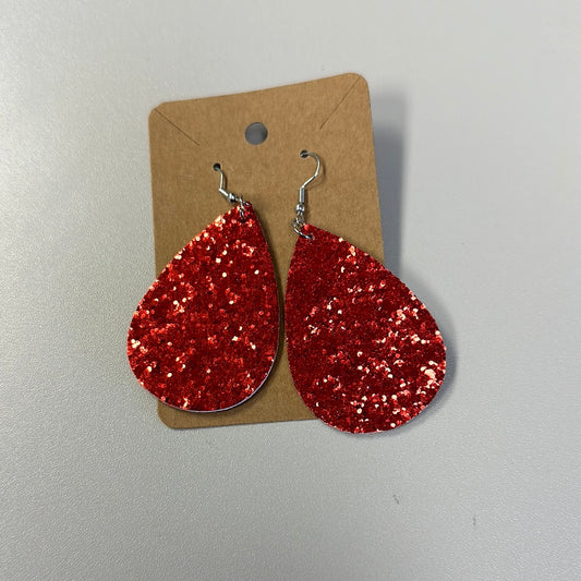 SDB Red Glitter Earrings