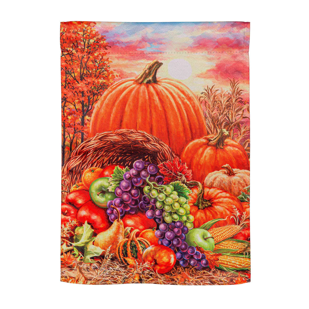 Evergreen Plentiful Harvest Suede Garden Flag