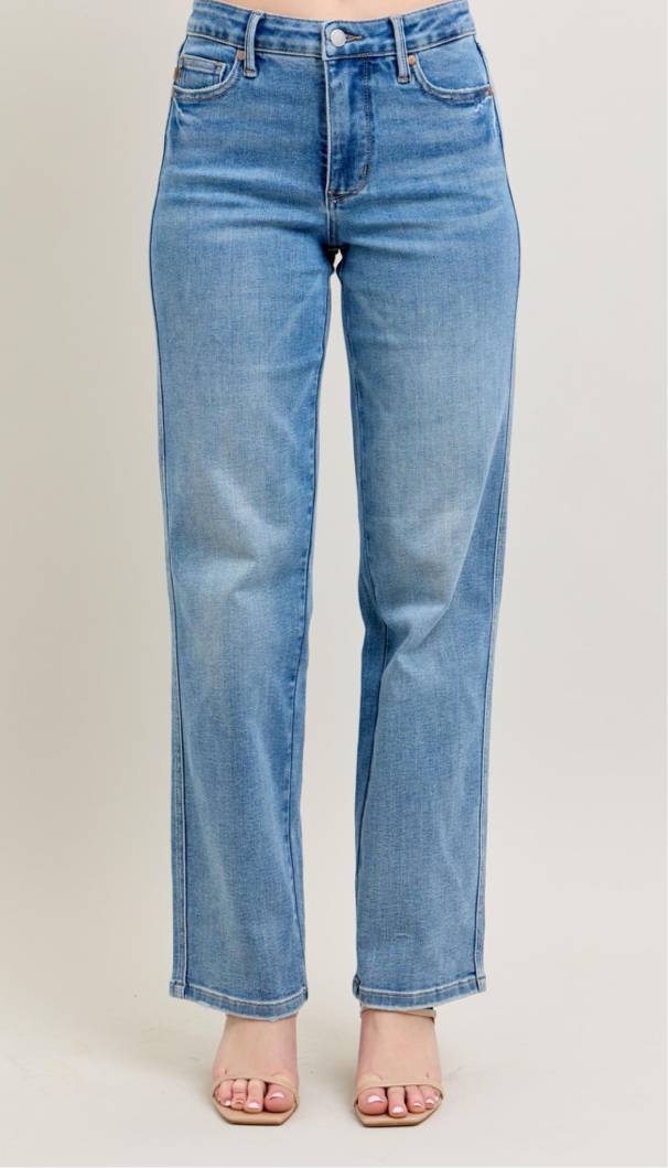 Judy blues Tummy Control Vintage Wash Jeans Straight legs