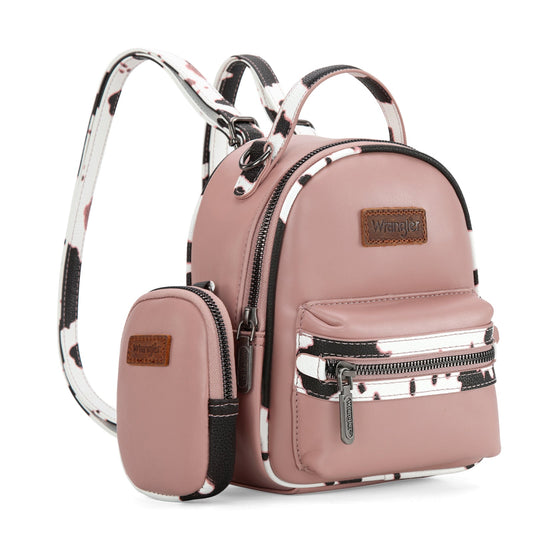 Wrangler Cow Print Mini Backpack With Coin Pouch - Pink