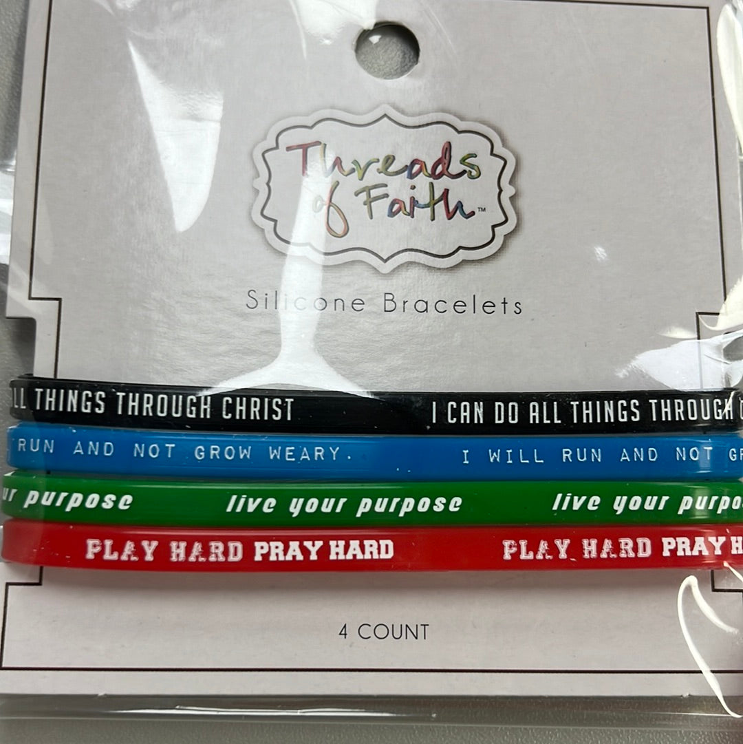 Threads of Faith silicone bracelets set