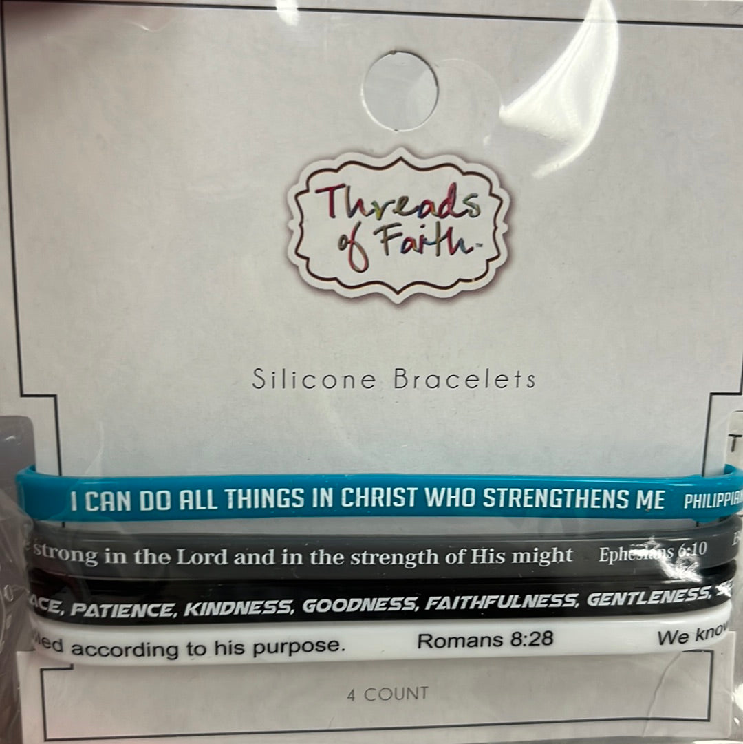 Threads of Faith silicone bracelets set