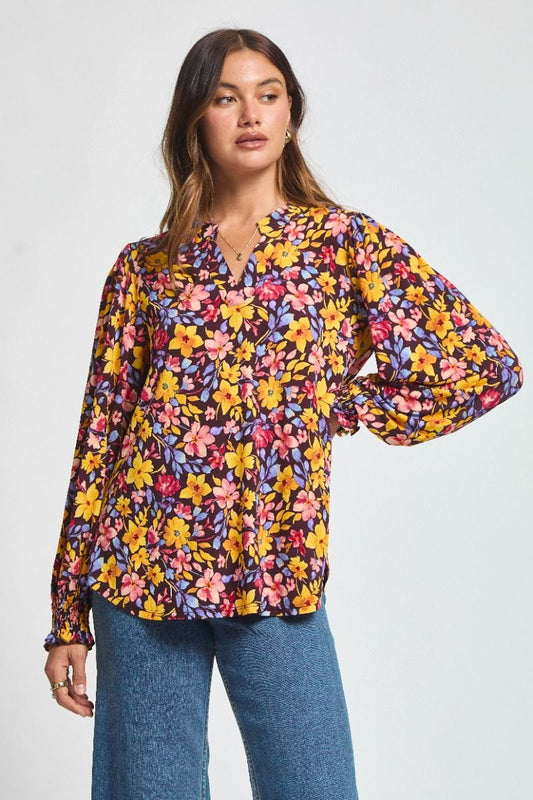 Dear Scarlett LizSmock Chocolate Top