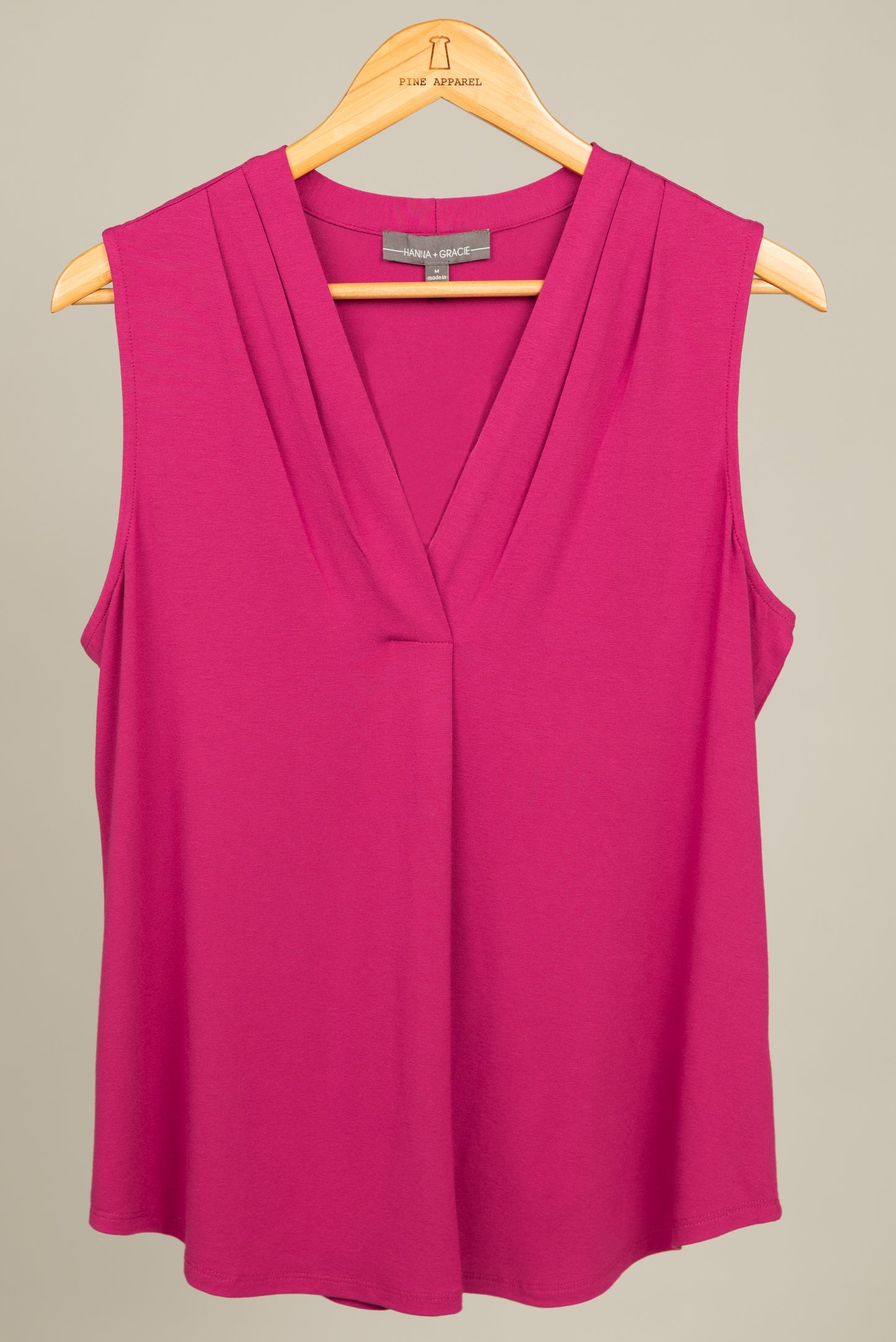 Hanna + Gracie Jasmine Crepe Inverted Pleat Tank