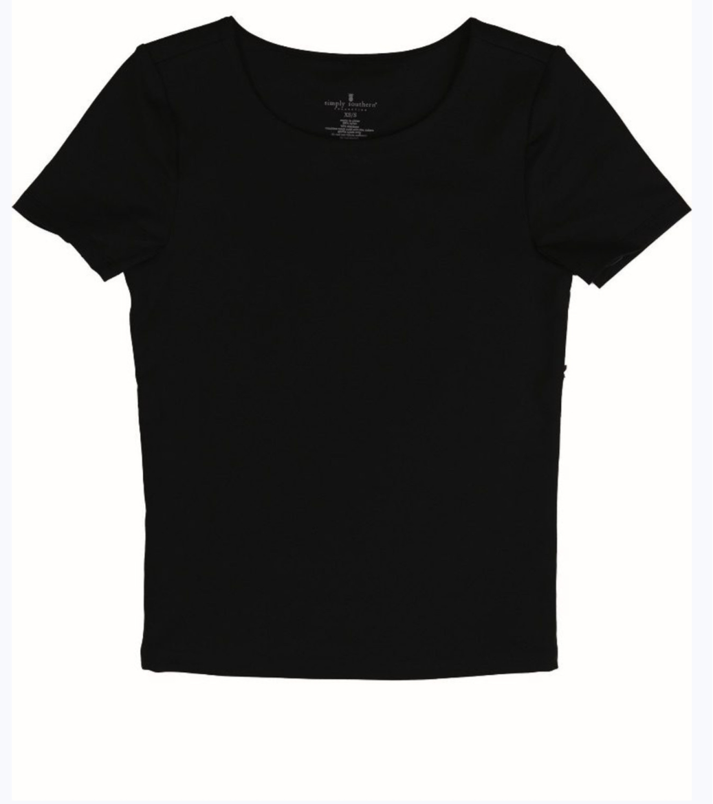 Simply Southern Double Layer Stretchy but with  a little Snug Fabric Tee