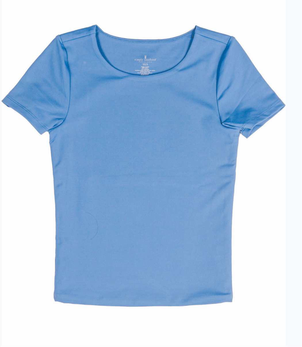 Simply Southern Double Layer Stretchy but with  a little Snug Fabric Tee