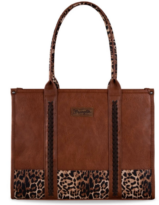 Wrangler Leopard Print Concealed Carry Wide Tote