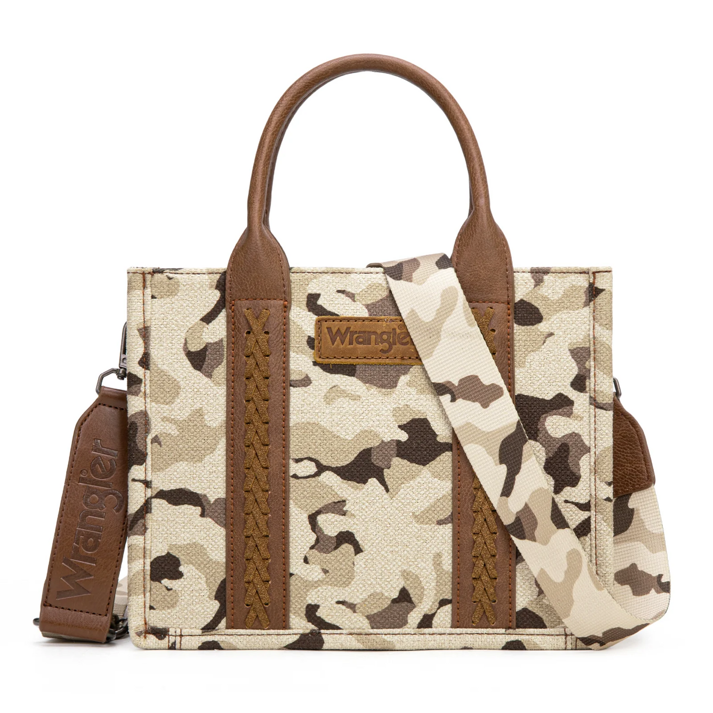 Wrangler Camo Print Concealed Carry Tote/ Crossbody Brown