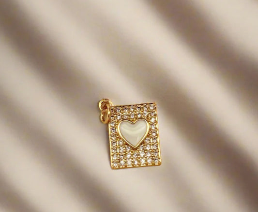 My Girl in LA Rectangle Heart Charm