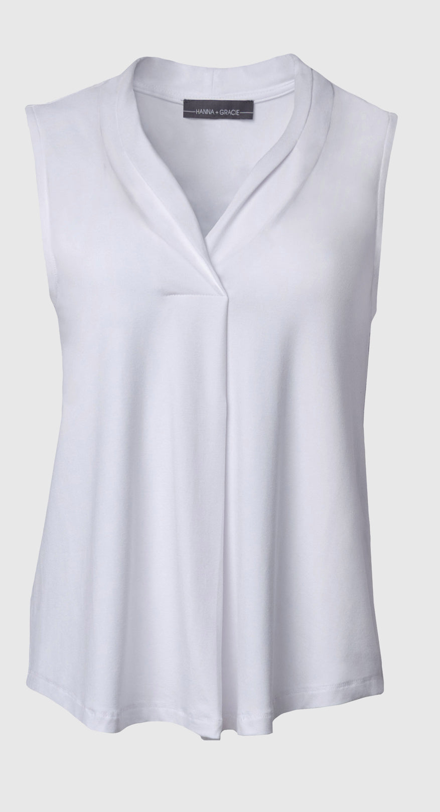 Hanna + Gracie Jasmine Crepe Inverted Pleat Tank