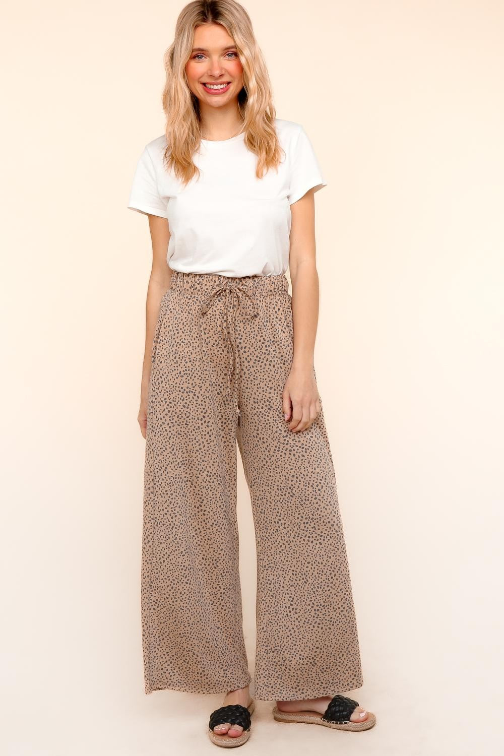 Haptics Wide Leg Dotted Pants