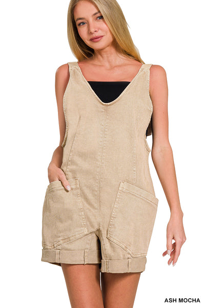 Zenana Washed Adjustable Romper