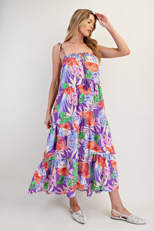 Easel Tropical Printed dress