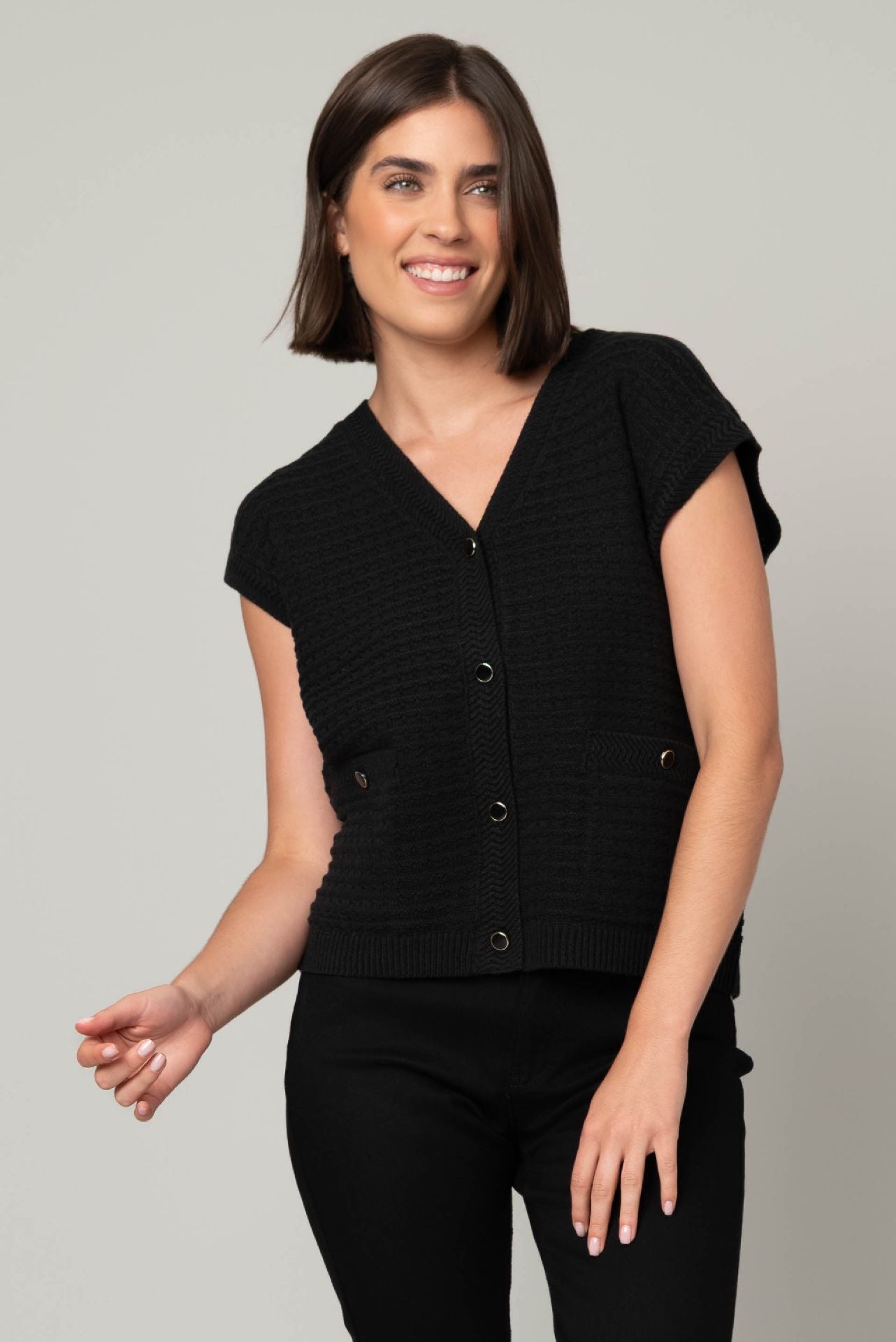 Heart of Pine V neck Jacquard Sweater