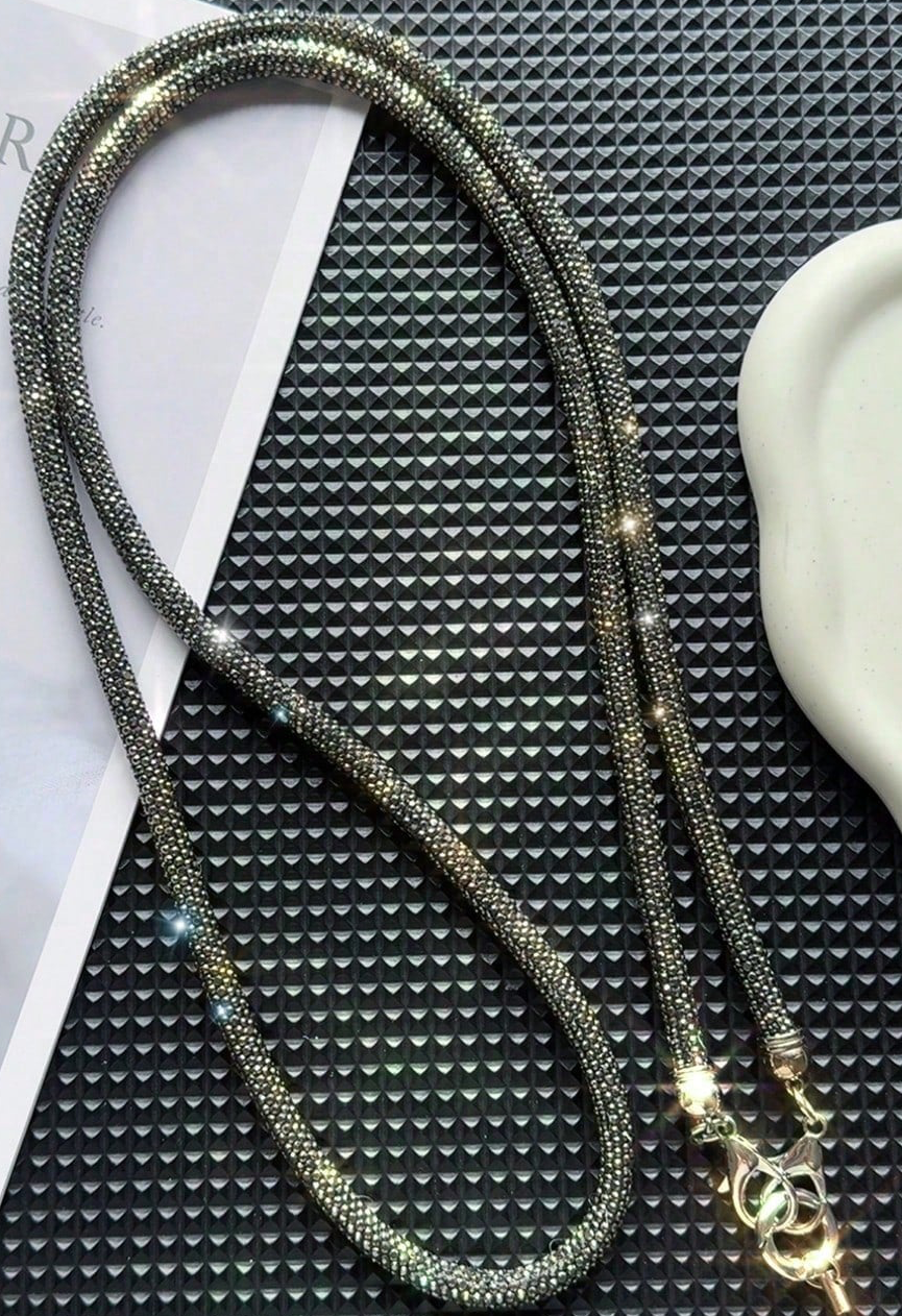 Rhinestone Strap Crossbody with Phone Tet