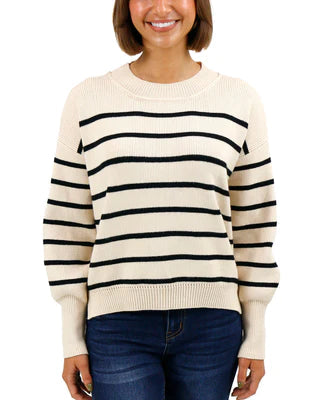 Camille & Co Crew Neck Striped Sweater