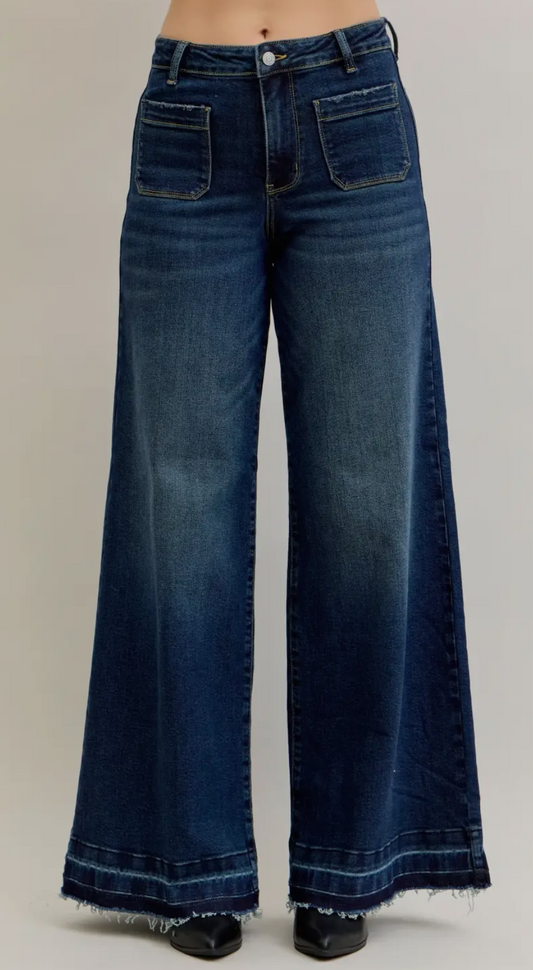Judy Blues High Waisted Front Pocket Palazzo