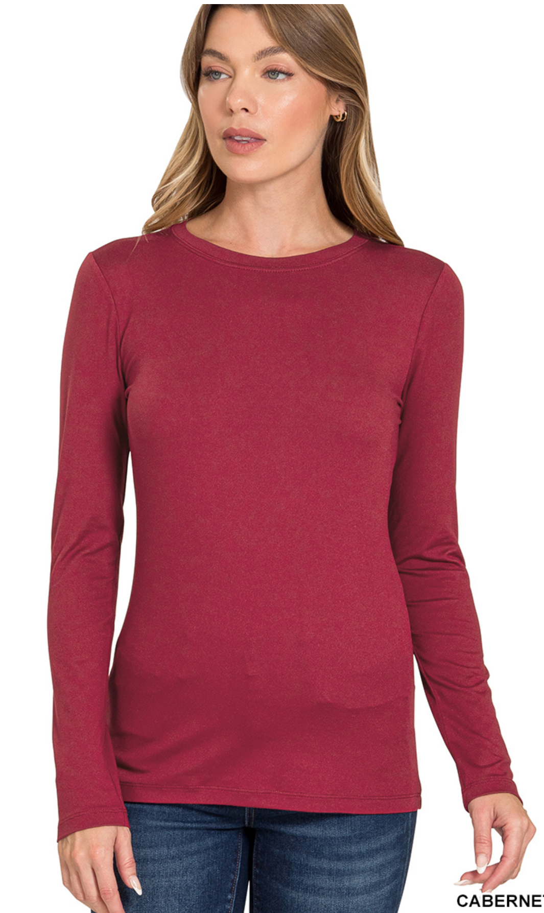 Zenana Brushed Microfiber Long Sleeve Round Neck