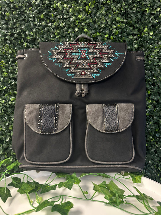 Montana West Aztec Black Backpack