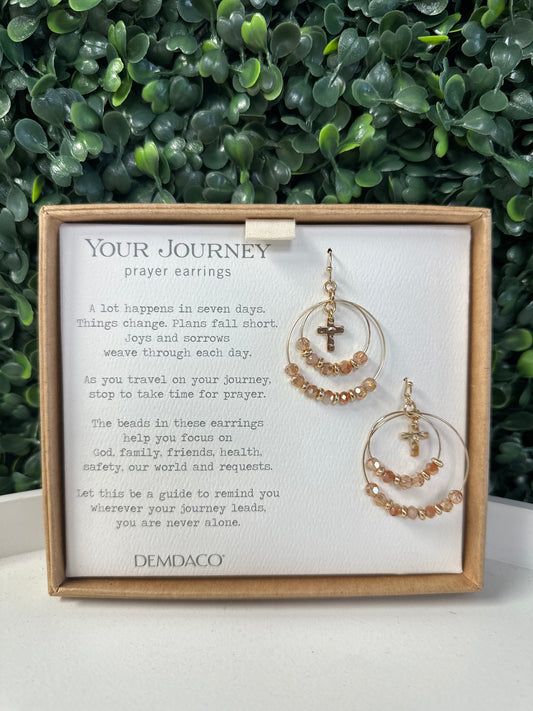 Demdaco Your Journey Prayer Earrings-Champagne